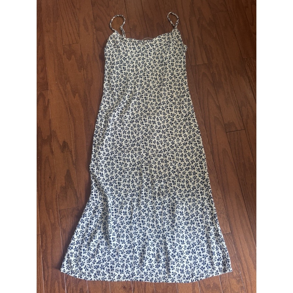 Reformation Boston Midi Dress Size 6 Blue White Floral Slip Cowl Neck Romantic - Picture 2 of 11